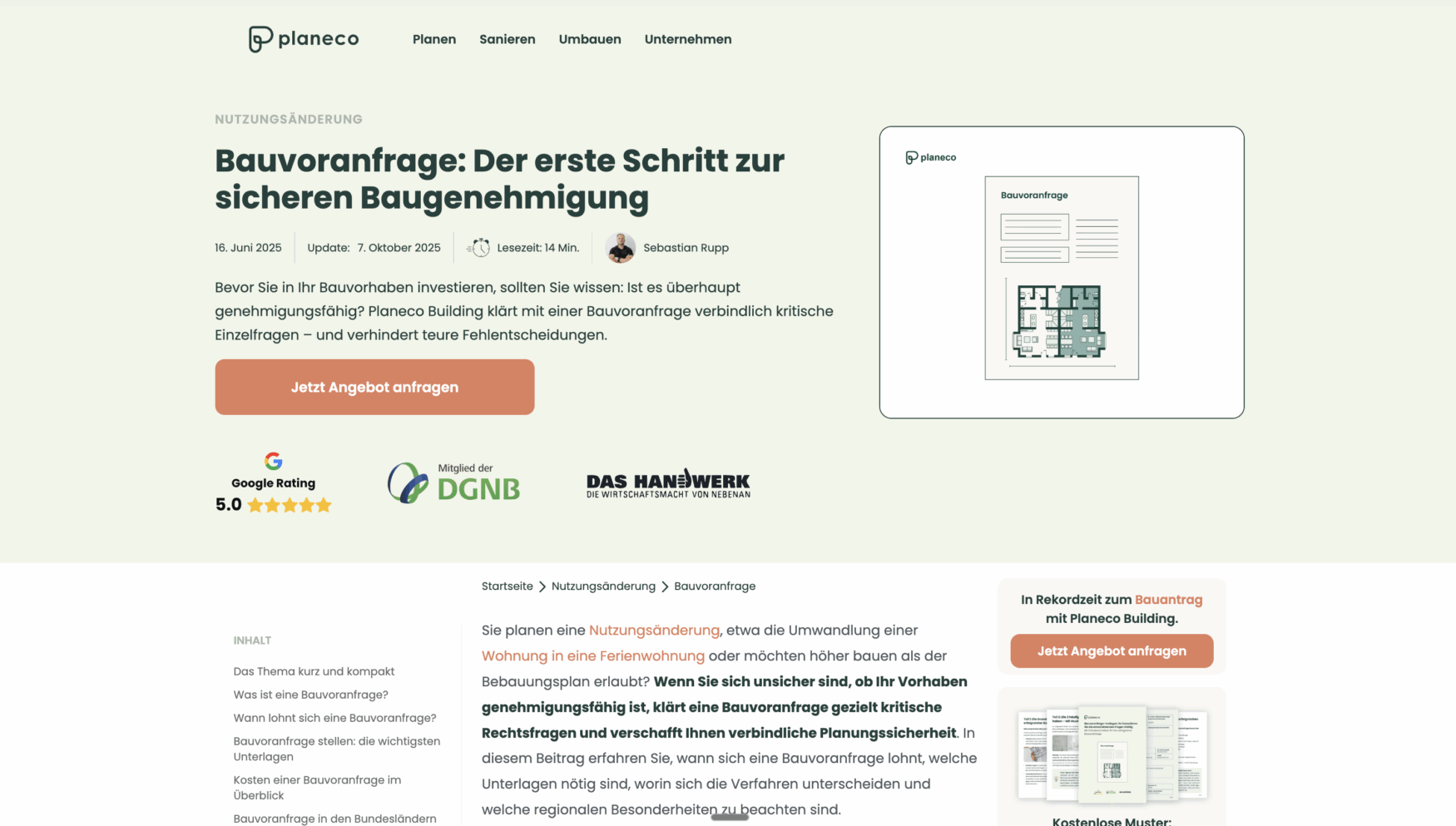 Conversion-optimized content layout template