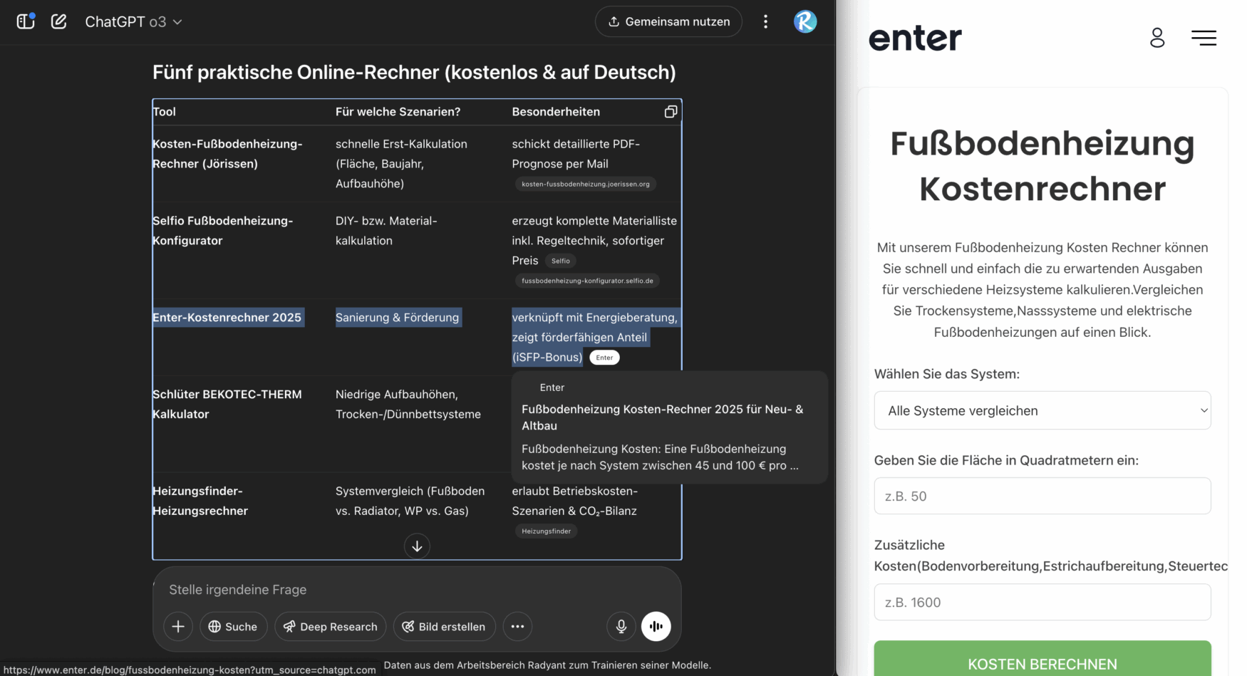 Interactive refurbishment mini-tool